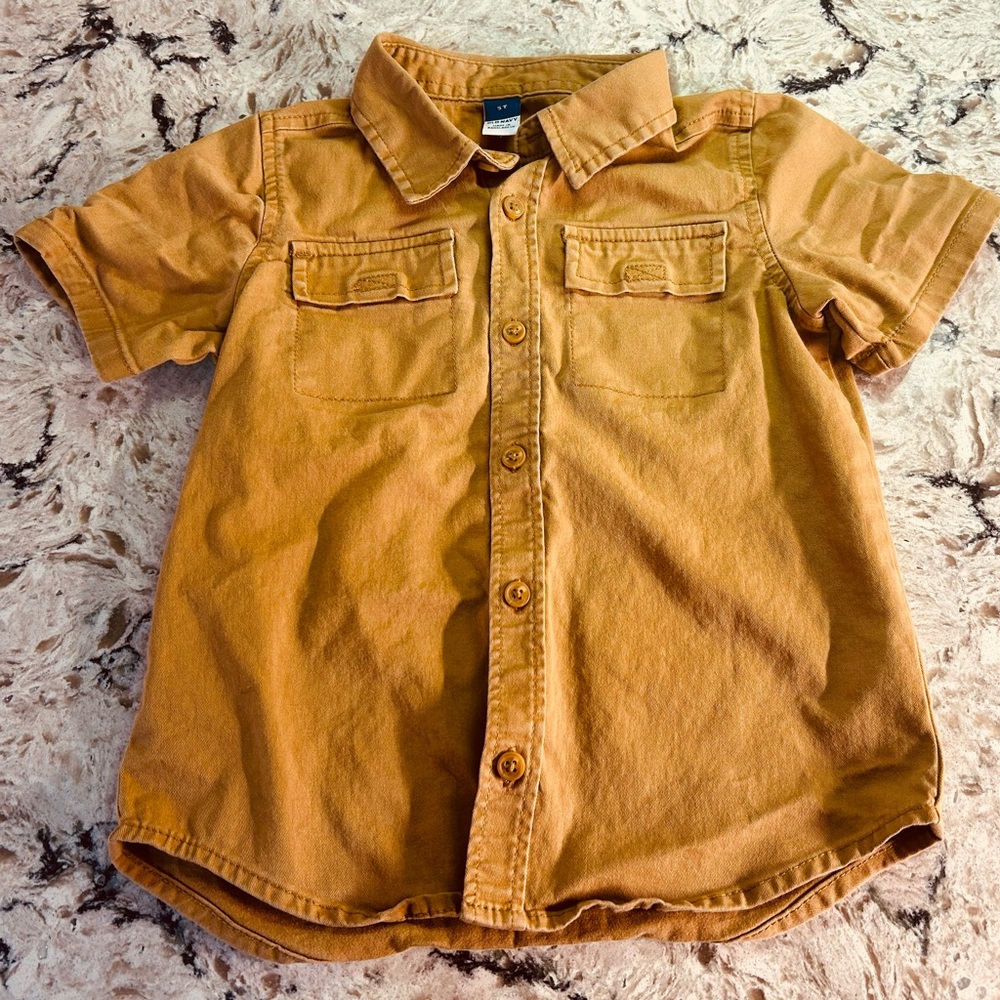 Old Navy Brown Twill Button Up Pocket Shirt